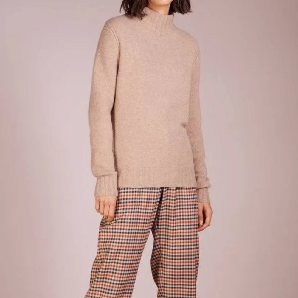 J. Crew Mockneck Sweater in Supersoft Yarn Size M | Brown Alpaca Wool Blend Pul